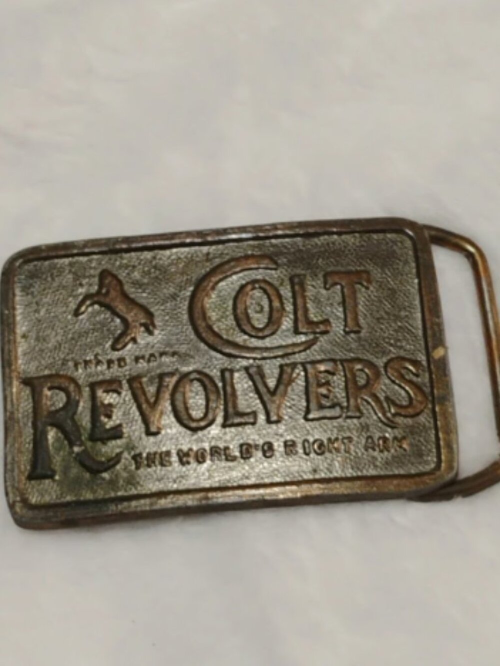 Bergamot Brass Colt Revolvers "The World's Right Arm" Belt Buckle